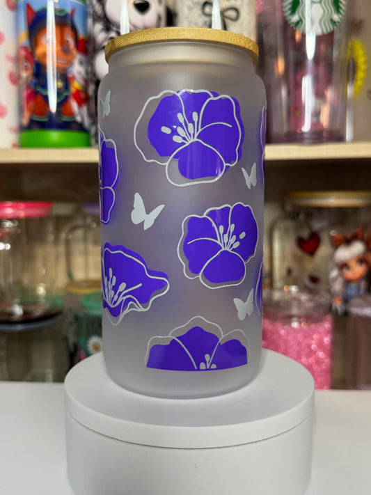 Purple Flowers with Butterfly