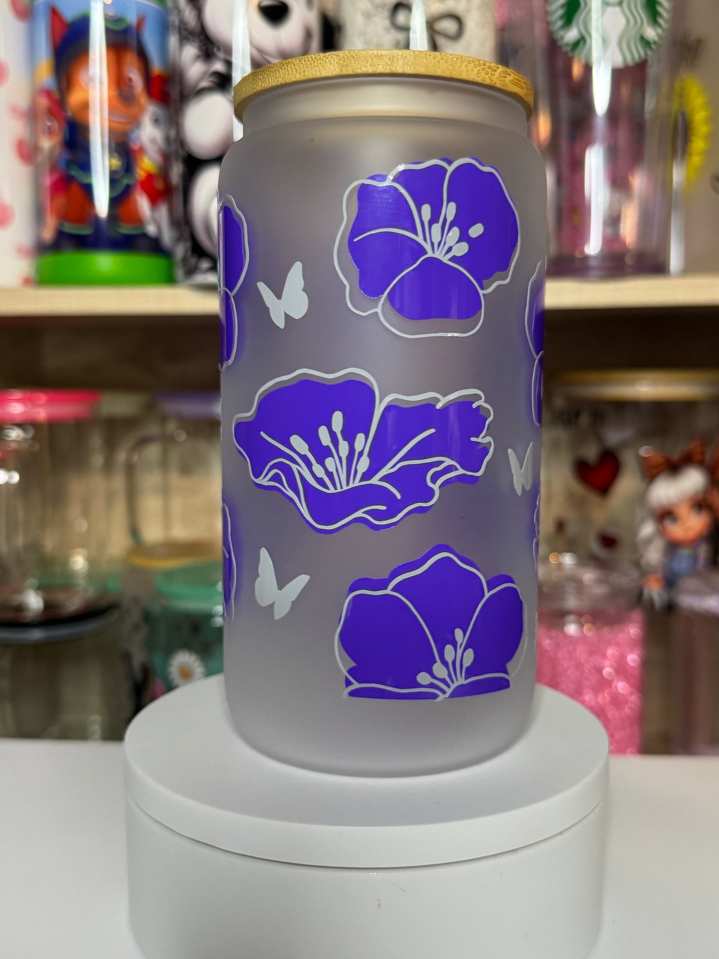 Purple Flowers with Butterfly